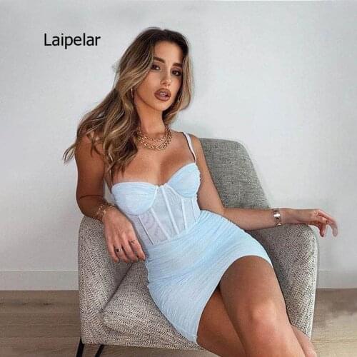 Mesh summer ladies dress spaghetti belt belt sexy dress mini nightclub party dress dress robe fashion