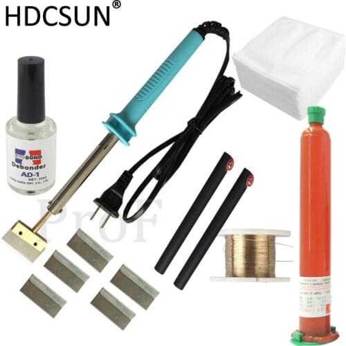 Brand new 7 in 1 UV glue Optical Clear Adhesive dispergator + solder iron Hot Blade Decal Remover glue LCD touch screen repair