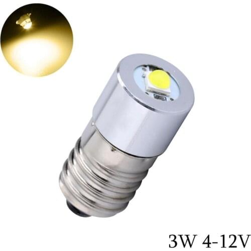 E10 3W 4-12V Led Bulbs Flashlight Replacement Bulb Torch Emergency Light Work Bulbs for Maglite Warm White 3000K