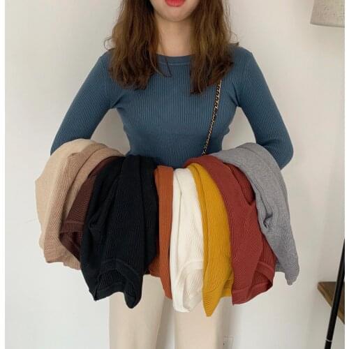 Gkfnmt Knitted Female Vintage Pull Femme Long Sleeve Woman Winter Sweater 2020 Pullovers Fall Basic Warm Knitted Female Seaters