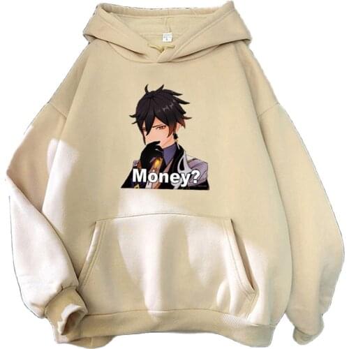 Harajuku Zhong Li Print Hoodie Genshin Impact Cosplay Anime Women/Men Streetwear Kawaii Clothes of Tees Oversized Sweatshirt