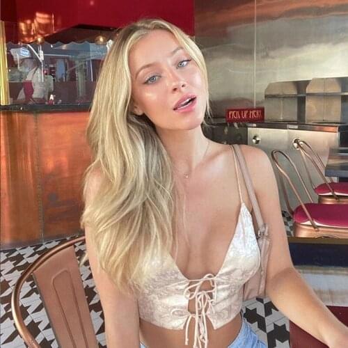 Womens top Lace Up Bralette Camis Crop Tops Women Sleeveless Summer Sexy Backless Cropped Feminino Tops Streetwear y2k corset