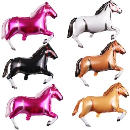 1pcs Large Brown Black Tan Farm Horse Foil Helium Balloons Animal Themed Birthday Party Decor Supplies Balloon Kids Classic Toys