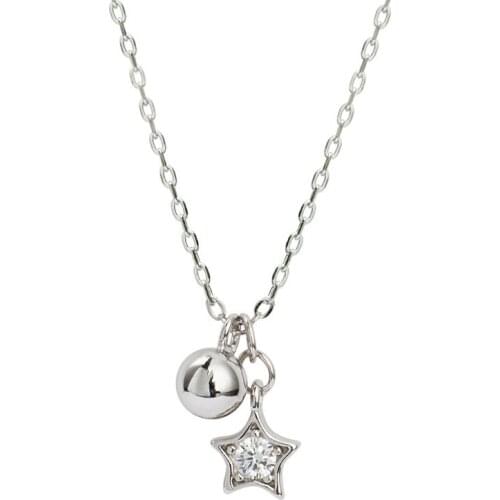925 sterling silver jewelry with bell star clavicle necklace for female simple personality temperament pendant women necklace