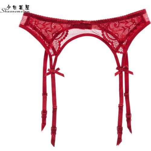 Shaonvmeiwu Sexy lace bridal black sex appeal tempts the lady to garter belt set to contain silk stocking big size