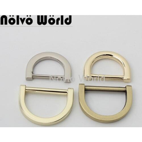 10-50pcs 4.0mm 5.0mm wire 19mm 20mm 25mm alloy die-casting non-open flat d ring for pures and leather bags bag accessories