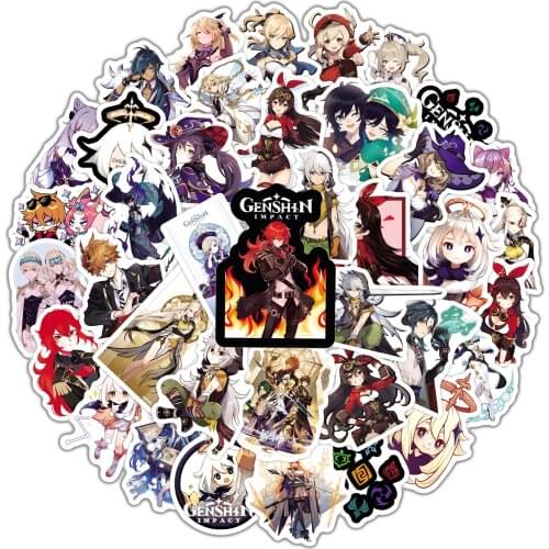 10/50pcs/set Genshin Impact Cartoon Open World Game Stickers For Laptop Motorcycle Skateboard Car Travel Case Phone Case