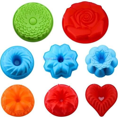 200pcs Silicone Cake Molds Flower Crown Shape Baking mold kitchen Tool 3D Bread Pastry Mold Pizza Pan DIY Birthday Wedding Party