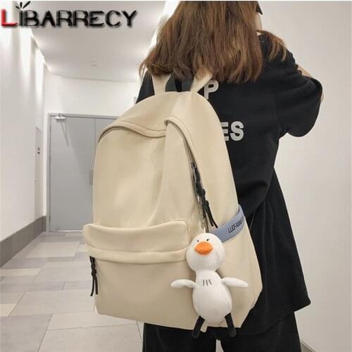 2021 Fashionable Solid Color Backpack for Women New 4 Colors High Quality Nylon Large Capacity Ladies Travel Backpacks Rucksack