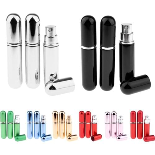 3-pack Cute Round Glass Containers Empty Perfume Atomizer Pump Sprayer Sample Bottles Refillable for Aftershave/Toner/Mouthwash