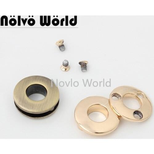 5-20-100 pieces 4 colors 8mm round grommet bags belts chain metal handbag accessories round eyelets with screws for shoes
