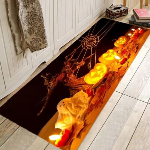 Halloween pattern bathroom absorbent pad creative carpet coral fleece kitchen living room floor mat new design
