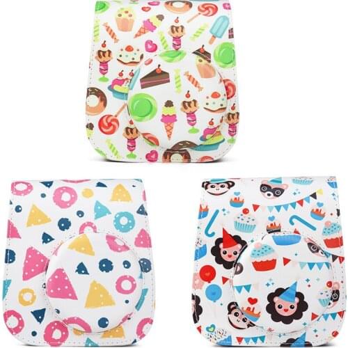 Fujifilm Instax Mini 11 9 8 Camera Case Dessert PU Leather Instant Camera Shoulder Strap Bag Protector Cover Case Pouch