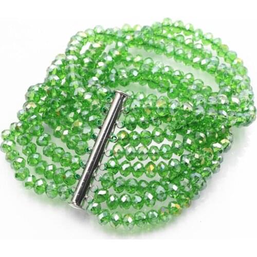 Bohemia Multiple Layers Beads Crystal Beaded Bracelet for Women Fashion Charms Glass Wide Bracelets Bangle Gifts Jewelry A745