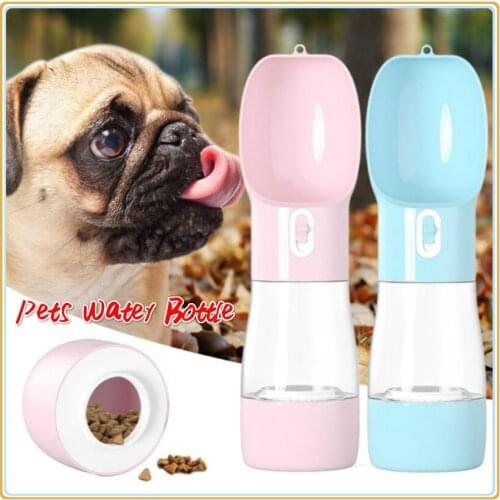Dog Water Bottle with Filter, Leak Proof Dog Water Dispenser with Drinking Bowl, Food Grade Material, Lightweight Portable Pet W