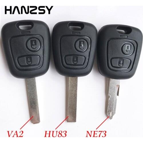 For Peugeot 106 107 206 207 306 307 406 407 106 206 306 406 D05 2 Buttons Remote Car Key Shell Case Fob with NE73/HU83/VA2 Blade