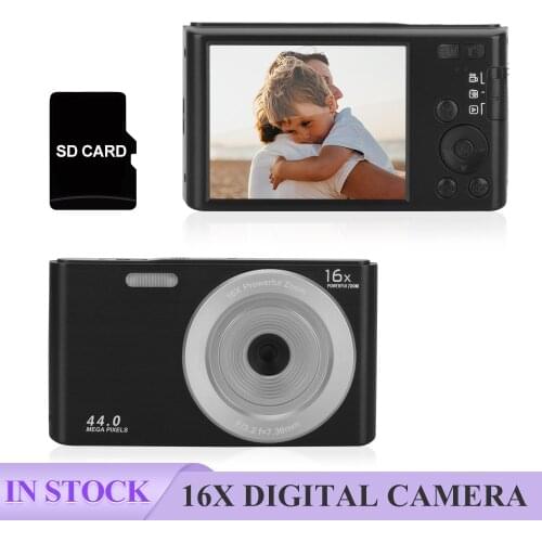 Komery Mini Digital Camera 44MP 2.7K Ultra HD 2.8Inch 16X Power Zoom Built-in Light Webcam Video Camera