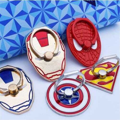 Mobile Phone Stand Holder Hero Man Metal Finger Ring Mobile Smartphone Holder Stand For iPhone 12 Xiaomi Huawei All Phone