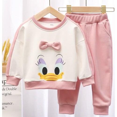Kids Girls Clothing Set Cartoon Mickey Mouse Daisy Sports Sweater Set Toddler Girl Clothes Girls Outfits School Girl Outfit