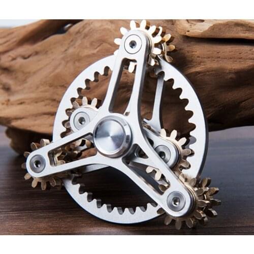 Nine Gear Linkage Mini Alloy Mechanical Fingertip Gyro Spinner Fidget Adult Finger ADHD EDC Anti Stress Childrens Toy