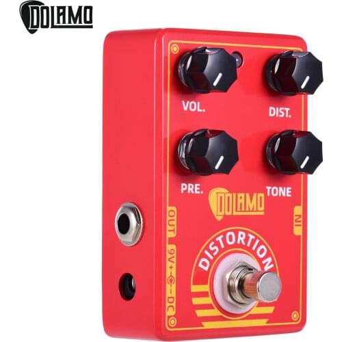 Dolamo D-9 Distortion Guitar Effect Pedal with Presence Distortion Volume Tone Controls True Bypass Design for Electric Guitar