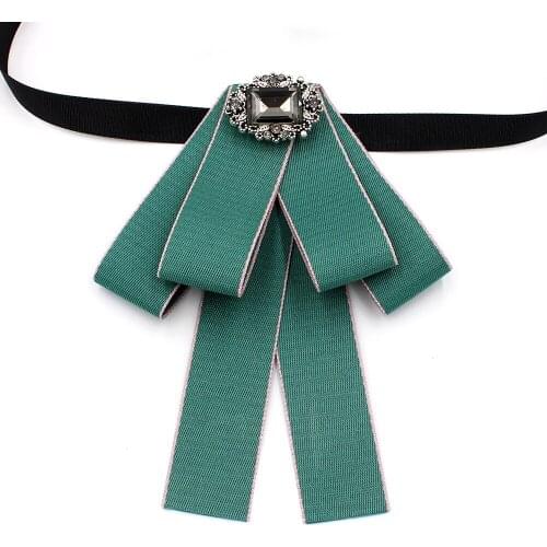 British Men Women Wedding Business Neck Collar Alloy Crystal Bow Tie Cravat Elastic Band Strap Rhinestone Uniform Ribbon Bowtie