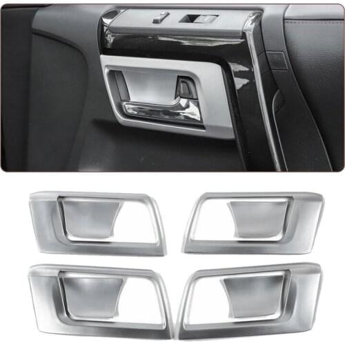 Chrome Silver Inner Inside Door Handle Bowl Cover Trim Decor for 2010-2020 Toyota 4Runner