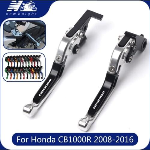 Laser Logo 24 Colors Motorcycle CNC Aluminum Adjustable Foldable Brake Clutch Lever Accessories For Honda CB1000R 2008-2016 2015