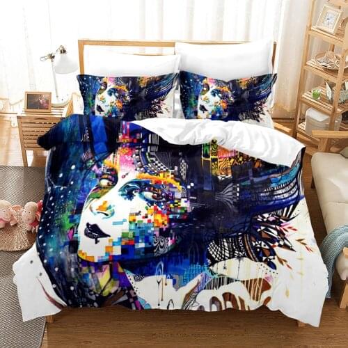 Summer Bedding Set Colorful Sexy Elegant Woman Duvet Cover for Adults with Pillowcase Double Bed Set Single King Size Bed Linens