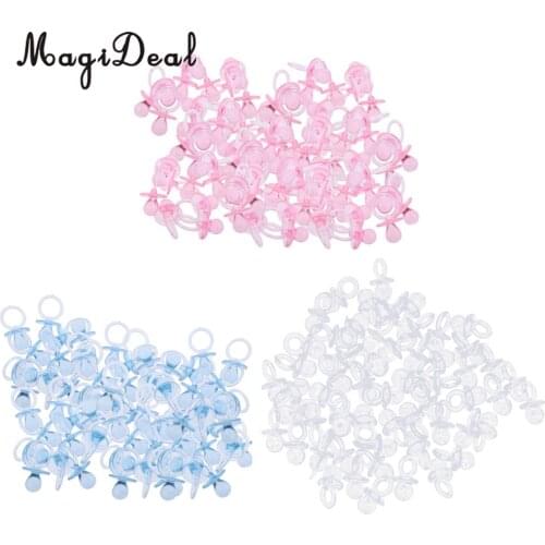 MagiDeal Hot Sale 144x Mini Baby Shower Pacifier Charm Table Scatter Gender Reveal Decor Pink/Blue/Clear