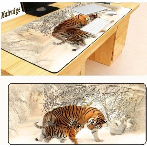 Mairuige Free Shipping 900*400*2mm Siberian Tiger Mouse Pad Overlock Edge Big Gaming Computer Desk Mat Send Boy Friend The Best