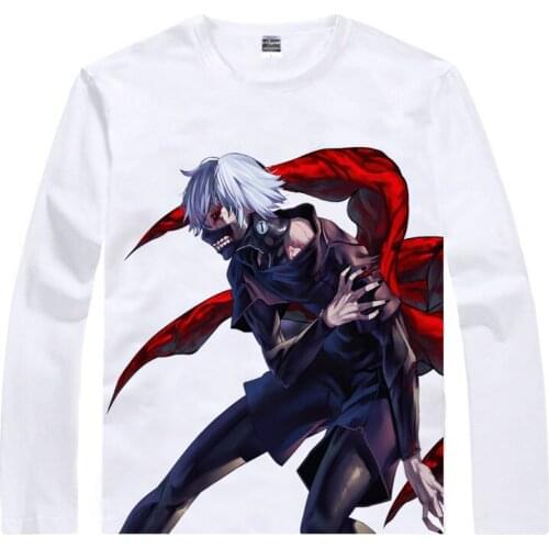 Tokyo Guru T-Shirt Kagune Shirt mens 3D print Long sleeves t-shirts Anime Tees Lovely cute Mens t-shirts anime comic shirts a