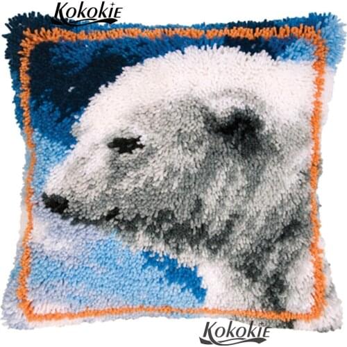 DIY embroider needlework kits Pillowcase Unfinished embriodered mats Latch Hook Pillow cross-stitch cushion Crocheting Rug Kits