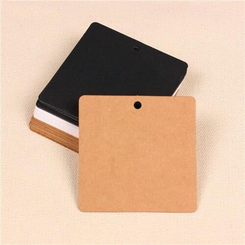Wholesale 300pcs cardboard blank hang tag Gift Hang tag DIY/brown square shape paper kraft label/paper