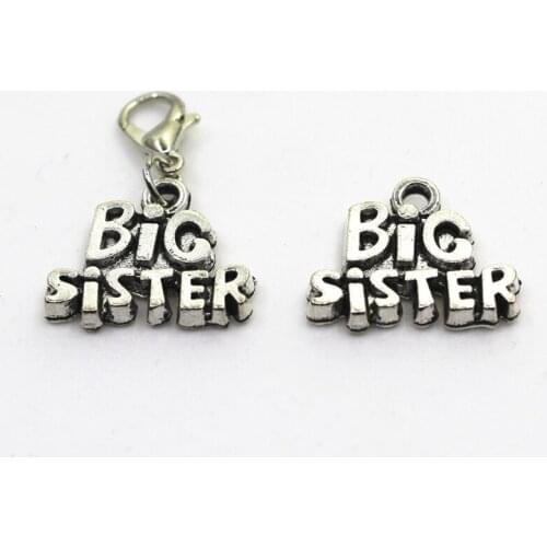 New Arrive 10pcs Big Sister Charms Lobster Clasp Charms Diy Jewelry Accessory For Bracelets Floating Hanging Charms