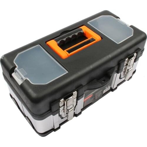 Portable Large stainless steel toolbox household maintenance electrician plastic Tool Box Multifunctional set Free shipping 14"