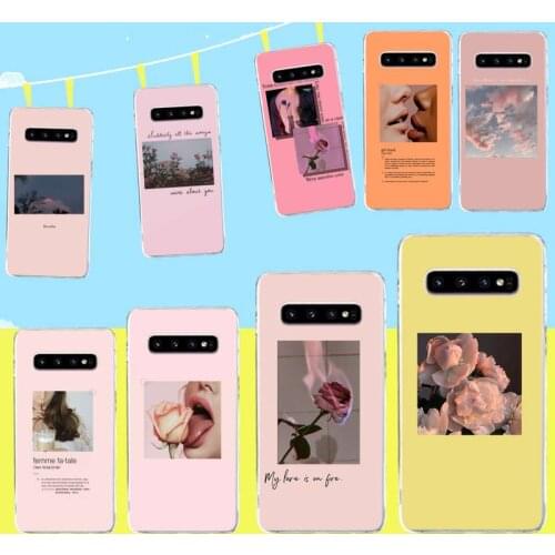 Pink songs lyrics Aesthetic Cover Black Soft Shell Phone Case for Samsung S9 plus S5 S6 S7 edge S8 S10 plus