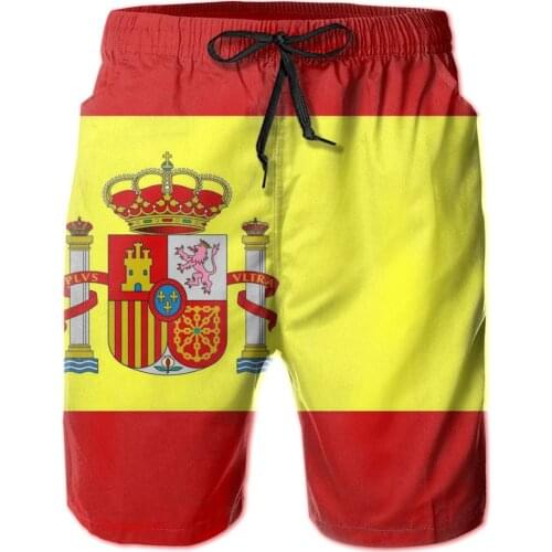 2020 New Summer Beach Mens Shorts Printing Casual Quick Dry Board Shorts Spain Flag Football flag Mens Short Pants