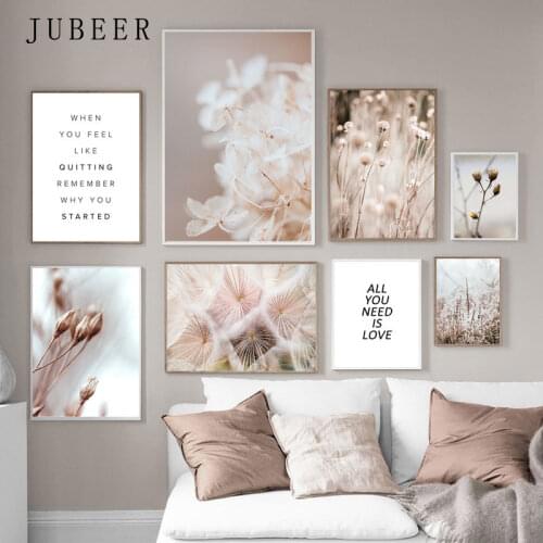 Scandinavian Nature Plant Flower Posters and Prints Nordic Poster Winter Landscape Botanical Canvas Painting Wall Art Picture