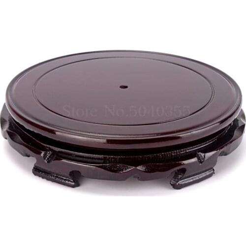 Compressed wooden round base Vase flower pot fish tank Altar Kistler air conditioning solid wood crafts ornaments bottom support