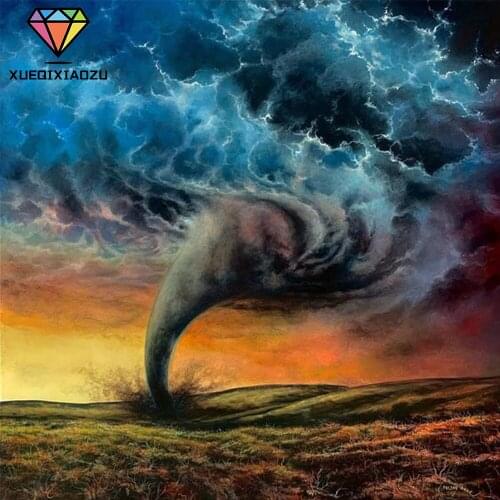 XUEQIXIAOZU Full Round Tornado landscape Diamond drawing Mosaic painting 5D DIY Diamond embroidery Home decoration gifts New