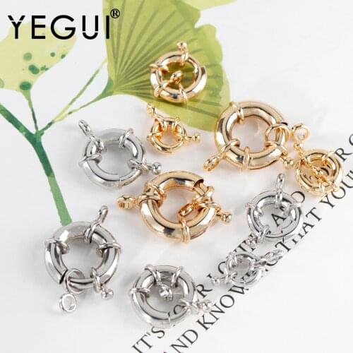 YEGUI M992,jewelry accessories,clasp,18k gold plated,copper metal,rhodium plated,hooks for necklace,jewelry making,10pcs/lot