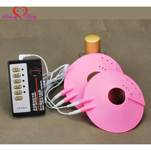 1 set Nipple Sticker Electric Shock Host and Cable electro shock sex toys electro stimulation sex toys for TENS adult game