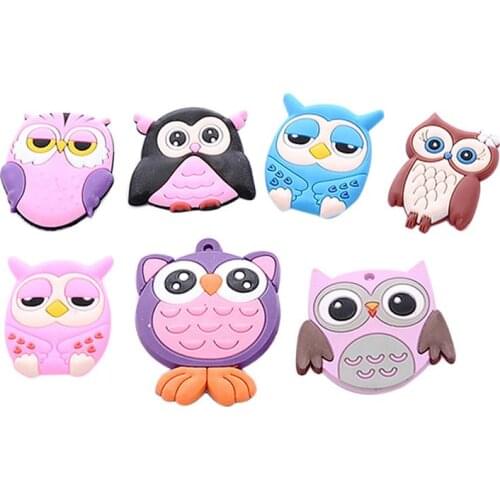 12pcs Cartoon Owl Pattern Fridge Magnets Refrigerator Sticker Decals Household Ornament for Home (Mixed Color)