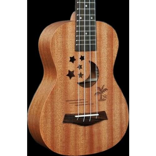 Acoustic Electric Ukulele 23 Inch Hawaiian Mini Guitar 4 Strings Ukelele sapele Body Star Moon partten with Pickup EQ