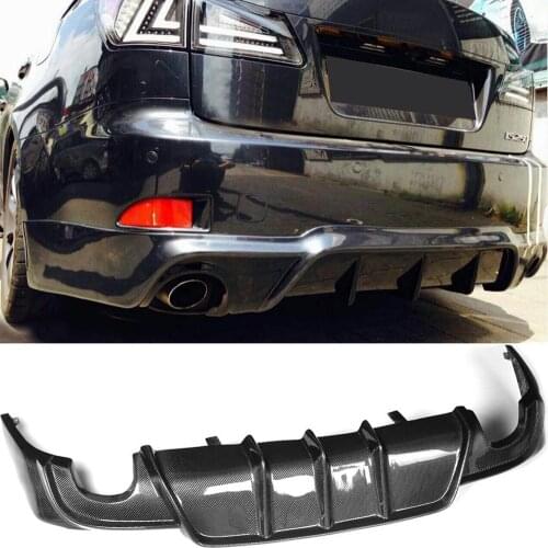 Carbon Fiber Rear Bumper Diffuser Lip Spoiler for Lexus IS ISF Sedan 4 Door IS250 IS300 IS350 2013-2016 Dual Exhaust One Outlet