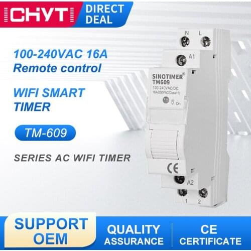 TM609 100-240V 16A Wireless Remote Control Single-phase Meter Switch Mobile Phone Graffiti App Guide Rail WiFi Smart Timer