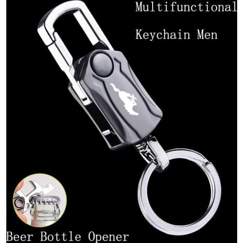 For Ford GT SHELBY Mustang Beer Bottle Opener Keychain Men Multifunctional Fashion Zinc Alloy Key Ring Car Play Keyring