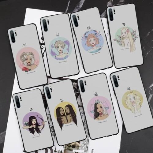 12 constellation zodiac signs Phone Case For Huawei P20 P30 P40 lite Pro P Smart 2019 Mate 10 20 Lite Pro Nova 5t