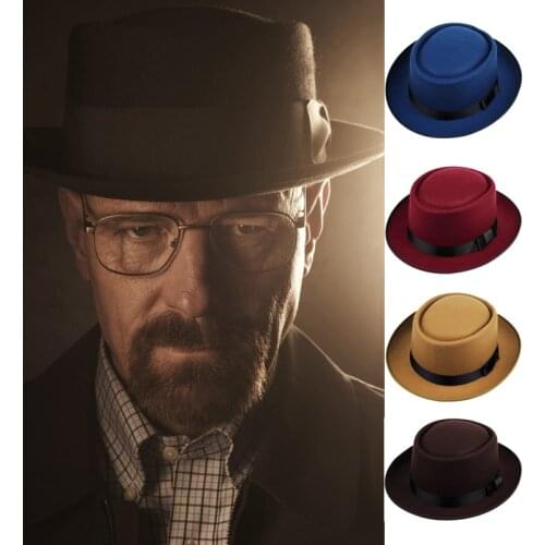 Men Women Pork Pie Hats Panama Fedora Trilby Cap Wide Brim Sombrero Sunhat